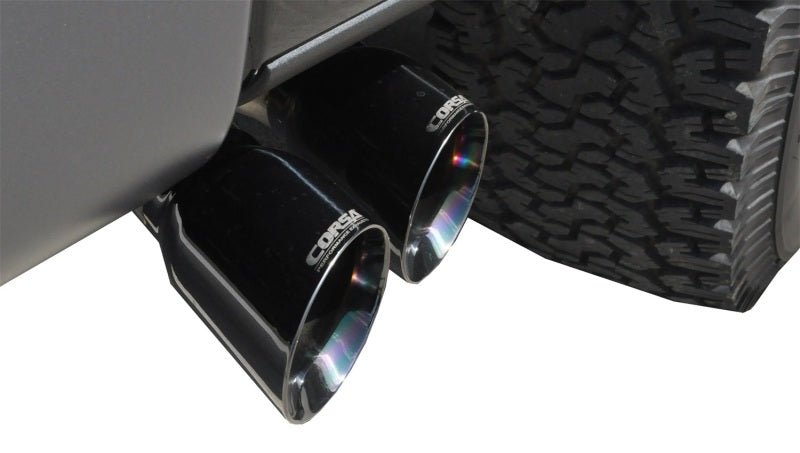 Corsa 11-14 Ford F-150 Raptor 6.2L V8 145in Wheelbase Black Xtreme Cat-Back Exhaust - Crew Original