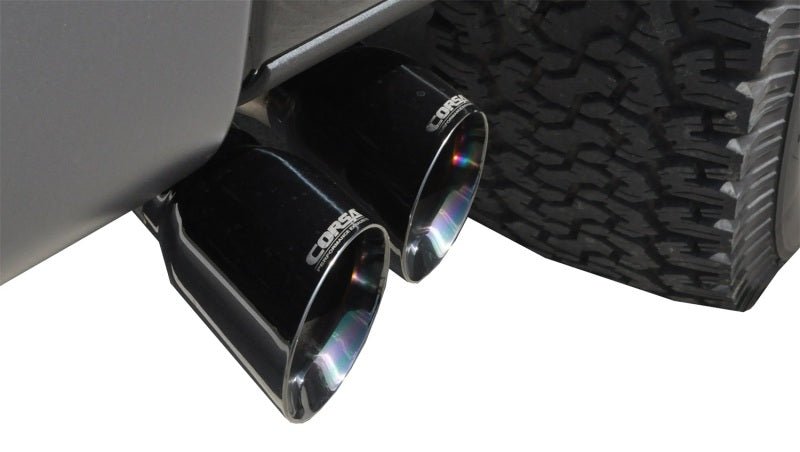 Corsa 11-14 Ford F-150 Raptor 6.2L V8 145in Wheelbase Black Xtreme Cat-Back Exhaust - Crew Original
