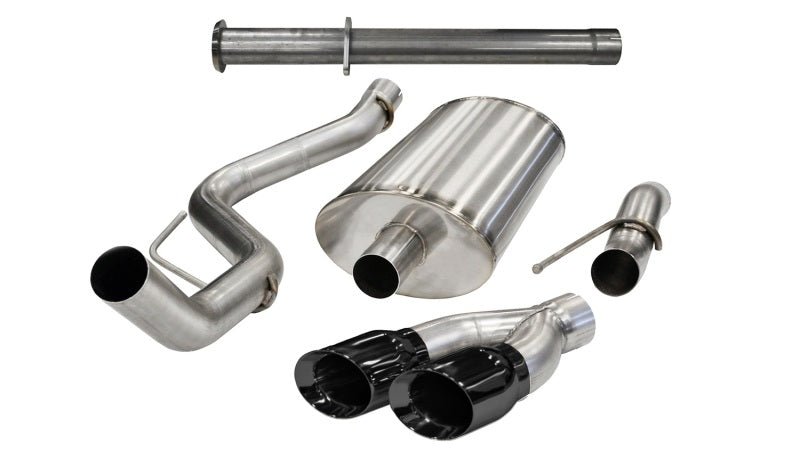 Corsa 11-14 Ford F-150 Raptor 6.2L V8 145in Wheelbase Black Xtreme Cat-Back Exhaust - Crew Original