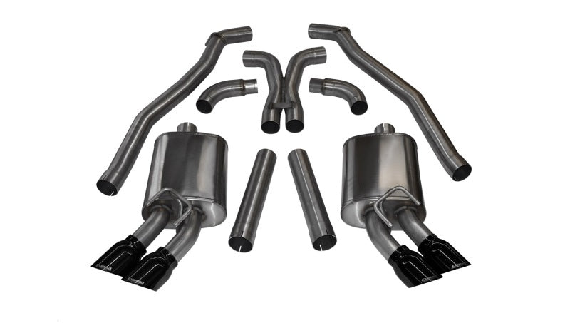 Corsa 12-13 Chevrolet Camaro Coupe ZL1 6.2L V8 Black Sport Cat-Back + XO Exhaust - Crew Original