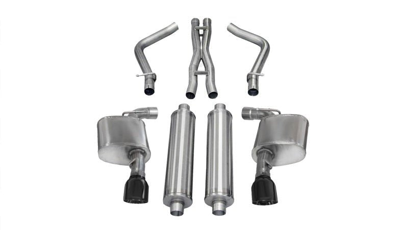 Corsa 12-13 Dodge Charger SRT-8 6.4L V8 Black Xtreme Cat-Back Exhaust - Crew Original