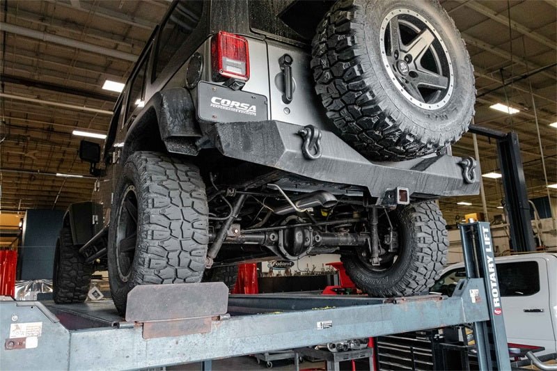 Corsa 12-18 Jeep Wrangler JKU 3.6L Sport 2.75in Cat-Back Exhaust w/ Turn Down Tip - Crew Original