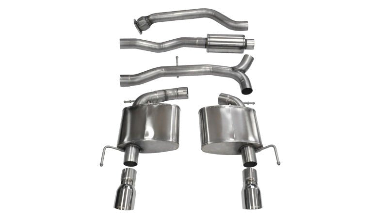 Corsa 13-14 Cadillac ATS Sedan 2.0L A/T Polished Sport Dual Rear Cat-Back Exhaust - Crew Original