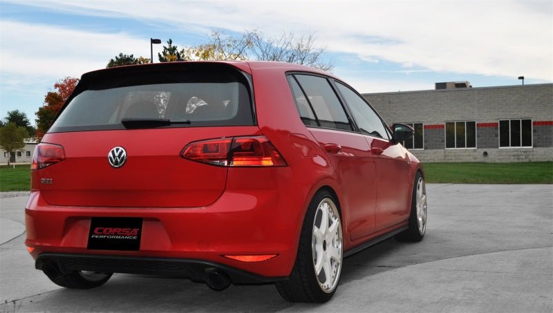 Corsa 14-15 Volkswagen GTI Mk7 Black Sport 3.0in Cat-Back Dual Rear Exit with Single Pro-Series Tips - Crew Original