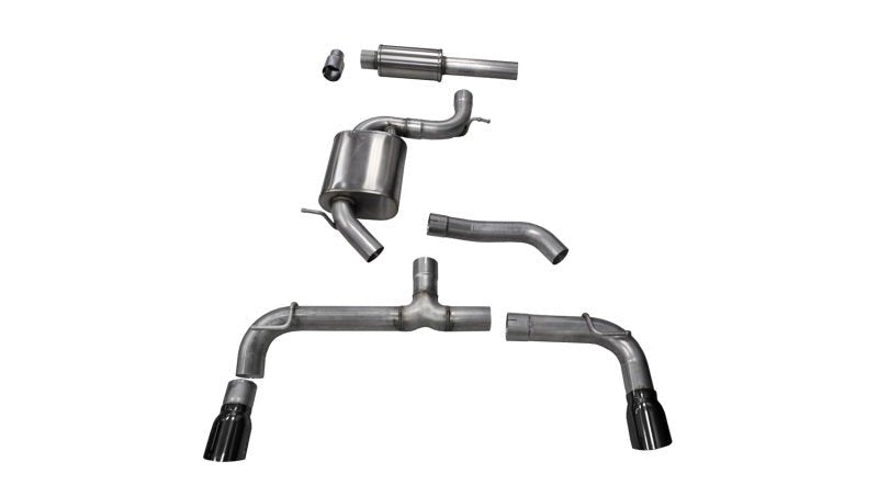 Corsa 14-15 Volkswagen GTI Mk7 Black Sport 3.0in Cat-Back Dual Rear Exit with Single Pro-Series Tips - Crew Original