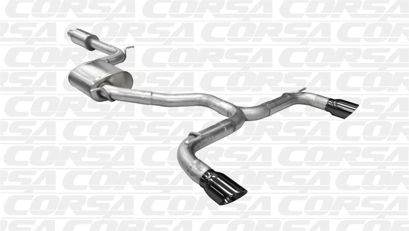 Corsa 14-15 Volkswagen GTI Mk7 Black Sport 3.0in Cat-Back Dual Rear Exit with Single Pro-Series Tips - Crew Original