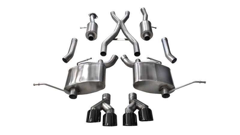 Corsa 14-16 Jeep Grand Cherokee Summit Edition Black 2.5in Dual Rear Exit Cat-Back Exhaust - Crew Original