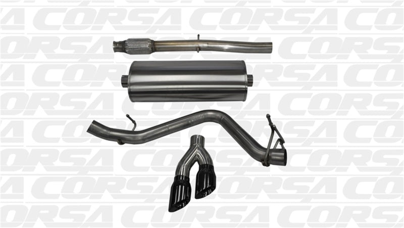 Corsa 14 GMC Sierra/Chevy Silv 1500 Crew Cab/Std. Bed 5.3L V8 Black Sport Single Side CB Exhaust - Crew Original