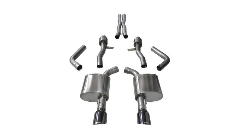 Corsa 15-16 Dodge Charger SRT / Scat Pack / R/T 6.4L Black Sport Cat-Back Exhaust - Crew Original