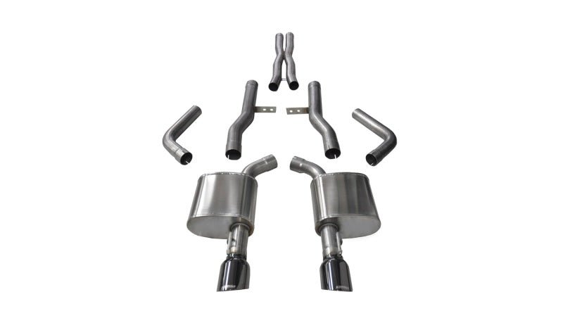 Corsa 15-16 Dodge Charger SRT/Scat Pack/R/T 6.4L Black Xtreme Cat-Back Exhaust - Crew Original