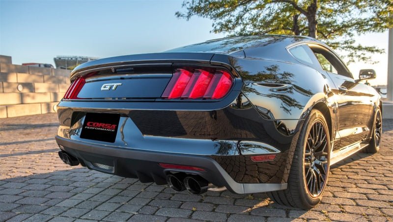 Corsa 15-16 Ford Mustang GT 5.0 3in Axle Back Exhaust Black Quad Tips (Sport) - Crew Original