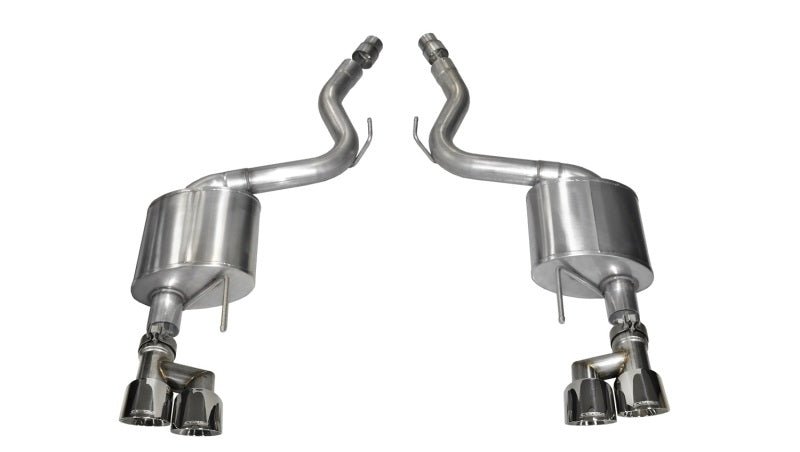 Corsa 15-16 Ford Mustang GT 5.0 3in Axle Back Exhaust Polish Quad Tips (Sport) - Crew Original