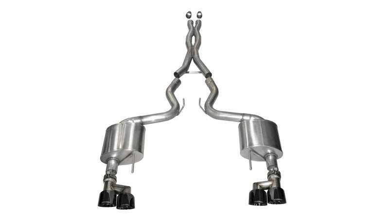Corsa 15-16 Ford Mustang GT 5.0 3in Cat Back Exhaust Black Quad Tips (Xtreme) - Crew Original