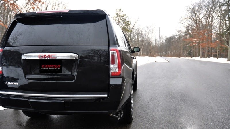 Corsa 15-16 GMC Yukon Denali 6.2L V8 Single Side Exit Cat-Back Exhaust w/ Polished Black Tips - Crew Original