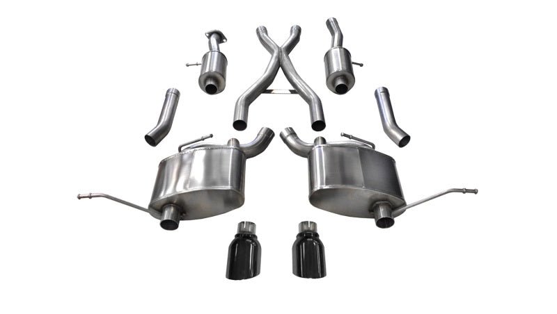 Corsa 15-16 Jeep Grand Cherokee Black 2.5in Dual Rear Exit Cat-Back Exhaust - Crew Original