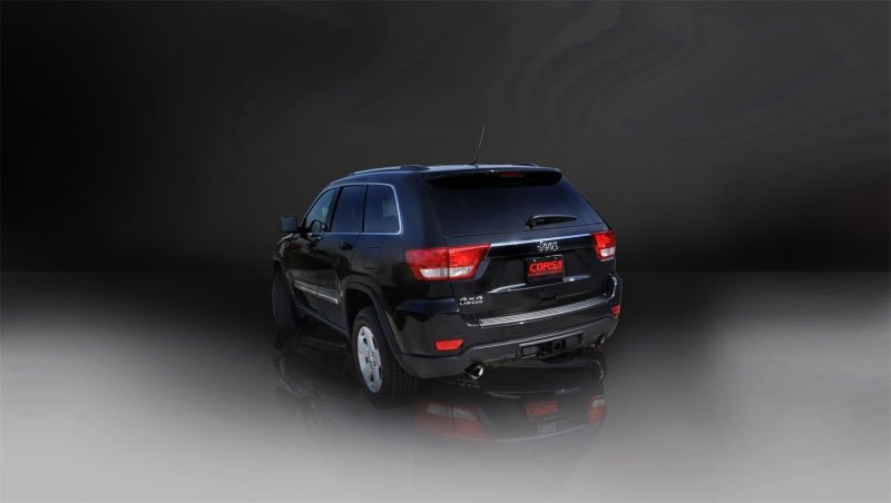 Corsa 15-16 Jeep Grand Cherokee Black 2.5in Dual Rear Exit Cat-Back Exhaust - Crew Original