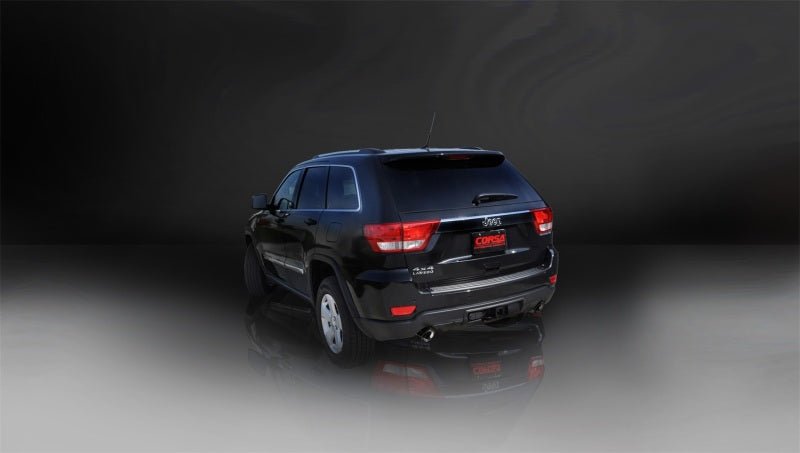 Corsa 15-16 Jeep Grand Cherokee Black 2.5in Dual Rear Exit Cat-Back Exhaust - Crew Original