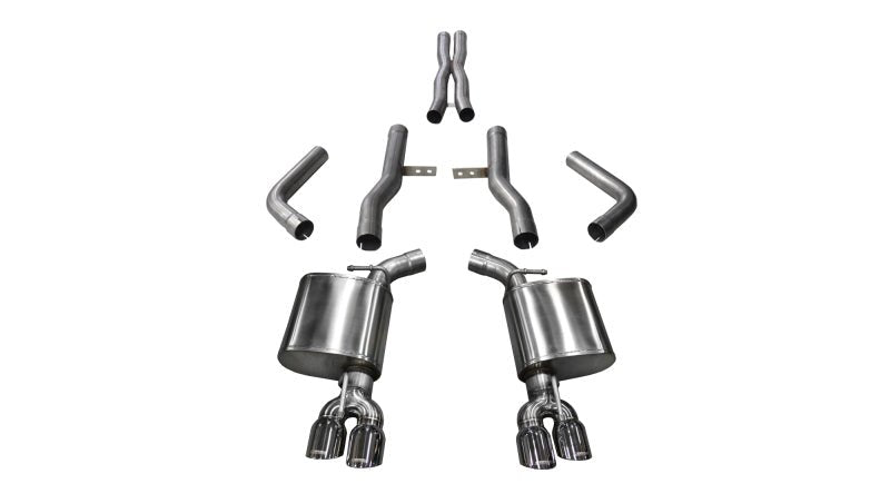 Corsa 15-17 Dodge Challenger Hellcat Dual Rear Exit Extreme Exhaust w/ 3.5in Polished Tips - Crew Original