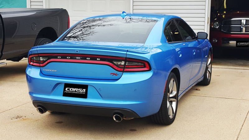 Corsa 15-17 Dodge Charger R/T w/ Pursuit Valance 2.5in Inlet / 4in Outlet Polished Tip Kit - Crew Original