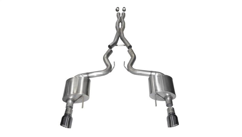 Corsa 15-17 Ford Mustang GT Coupe 5.0L 3in Xtreme Cat-Back Exhaust Dual Rear Exit w/ Gun Metal Tips - Crew Original