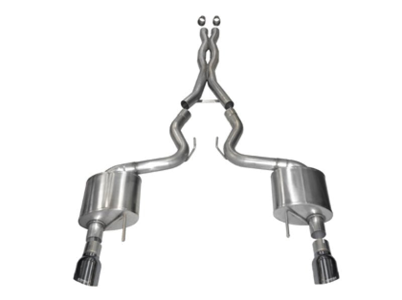 Corsa 15-17 Ford Mustang GT Coupe 5.0L 3in Xtreme Cat-Back Exhaust Dual Rear Exit w/ Gun Metal Tips - Crew Original