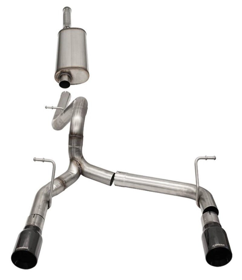 Corsa 18-21 Jeep Wrangler JLU 3.6L 2.75in Sport Cat-Back Exhaust w/ 4in Black Tips - Crew Original