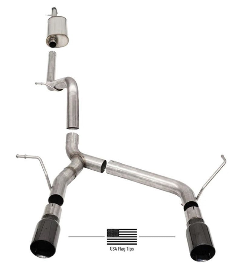 Corsa 18-21 Jeep Wrangler JLU 3.6L 2.75in Sport Cat-Back Exhaust w/ Black Tips - Crew Original