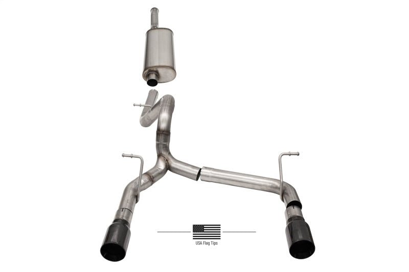 Corsa 18-21 Jeep Wrangler JLU 3.6L 2.75in Sport Cat-Back Exhaust w/ Black Tips - Crew Original