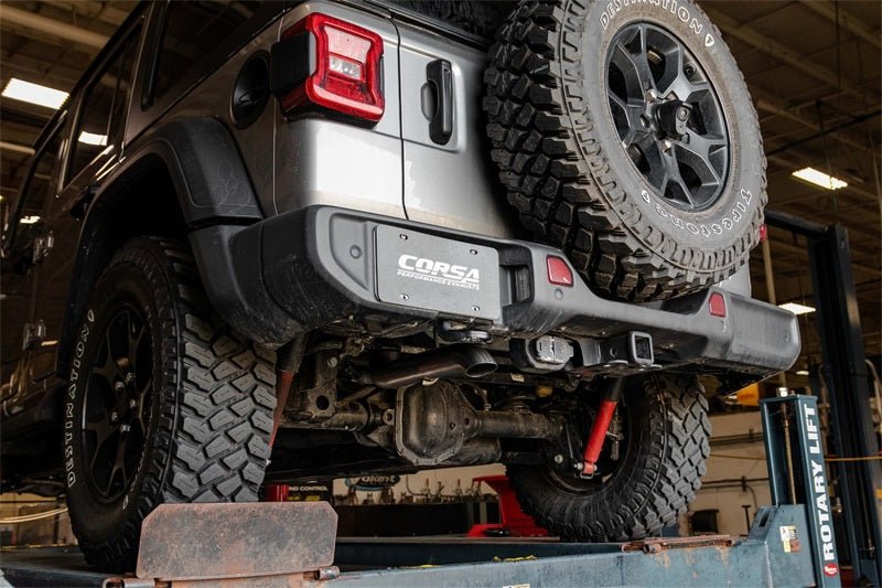 Corsa 18-21 Jeep Wrangler JLU 3.6L Sport 2.75in Cat-Back Exhaust w/ Turn Down Tip - Crew Original