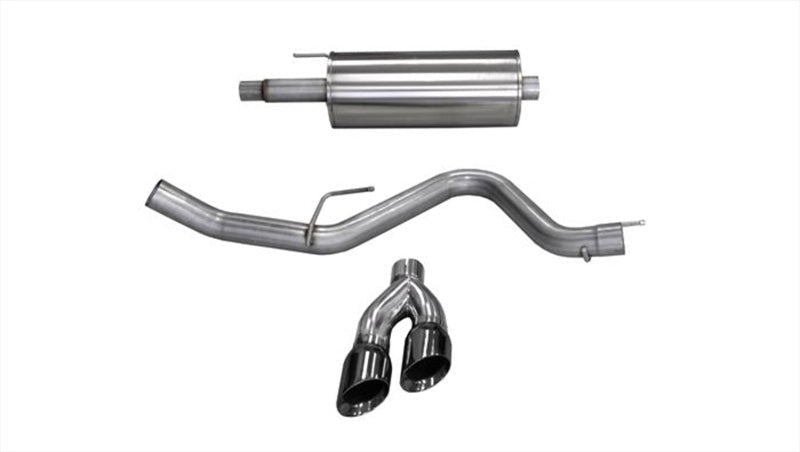 Corsa 2015 Ford F-150 5.0L V8 (Super Crew Cab) Black Sport Single Side Dual 4in Tips CB Exhaust - Crew Original