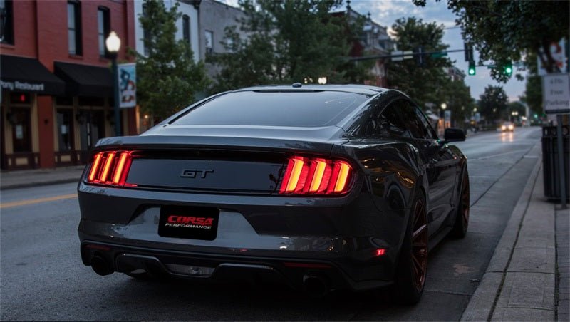 Corsa 2015 Ford Mustang GT 5.0 3in Cat Back Exhaust Black Dual Tips (Sport) - Crew Original
