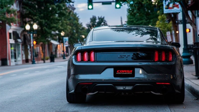 Corsa 2015 Ford Mustang GT 5.0 3in Cat Back Exhaust Black Dual Tips (Sport) - Crew Original