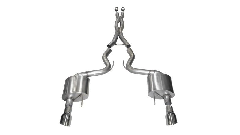 Corsa 2015 Ford Mustang GT 5.0 3in Cat Back Exhaust, Polish Dual 4.5in Tip (Xtreme) - Crew Original
