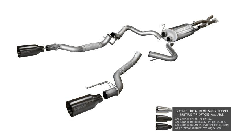 Corsa 2017 Ford F-150 Raptor 3.5L V6 Super Cab / Super Crew Cab 3.0in Muffler Upgrade Kit - Crew Original
