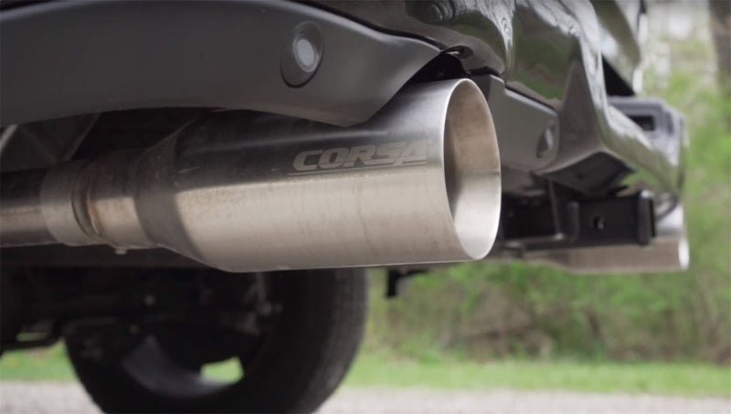 Corsa 2019 Ram 1500 5.7L Crew Cab w/ 57in or 76in Bed Cat-Back Dual Rr Exit 5in Satin Polished Tips - Crew Original