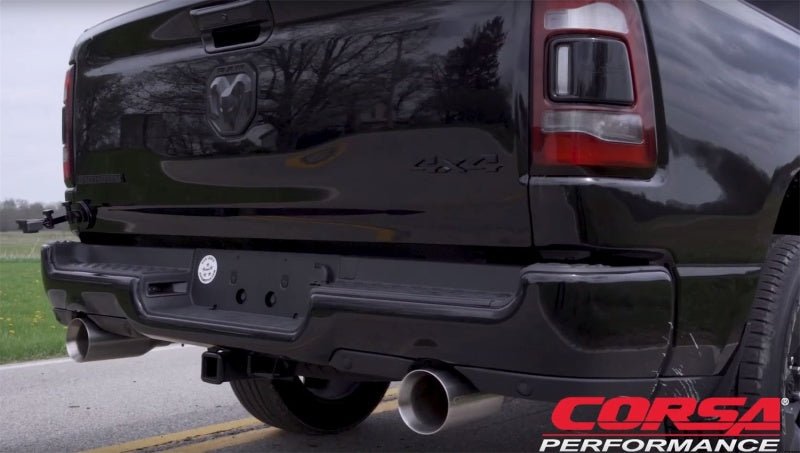 Corsa 2019 Ram 1500 5.7L Crew Cab w/ 57in or 76in Bed Cat-Back Dual Rr Exit 5in Satin Polished Tips - Crew Original