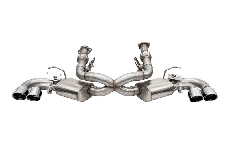 Corsa 2020 Corvette C8 3in Valved Cat-Back 4.5in Pol Quad Tips Fits Factory Perf Exhaust Deletes AFM - Crew Original