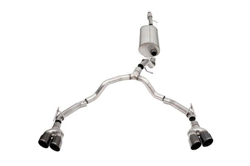 Corsa 21-22 Tahoe/GMC Yukon 4DR 5.3L 4WD Dual Rear 3in - 2.75in Sport Cat-Back DW 4in BLK Tips - Crew Original