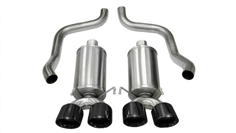 Corsa Black Xtreme Axle-Back Exhaust w/Dual Black 3.5in Tips 09-13 Chevrolet Corvette C6 6.2L V8 - Crew Original