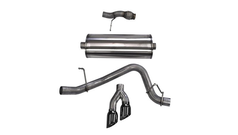Corsa Cat Back Exhaust, Sport, 3in, Single Side Twin Black 4in Tips, 2015 Chevy Tahoe/GMC Yukon - Crew Original