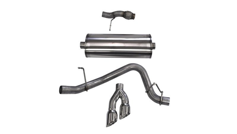 Corsa Cat Back Exhaust, Sport, 3in, Single Side Twin Polished 4in Tips, 2015 Chevy Tahoe/GMC Yukon - Crew Original