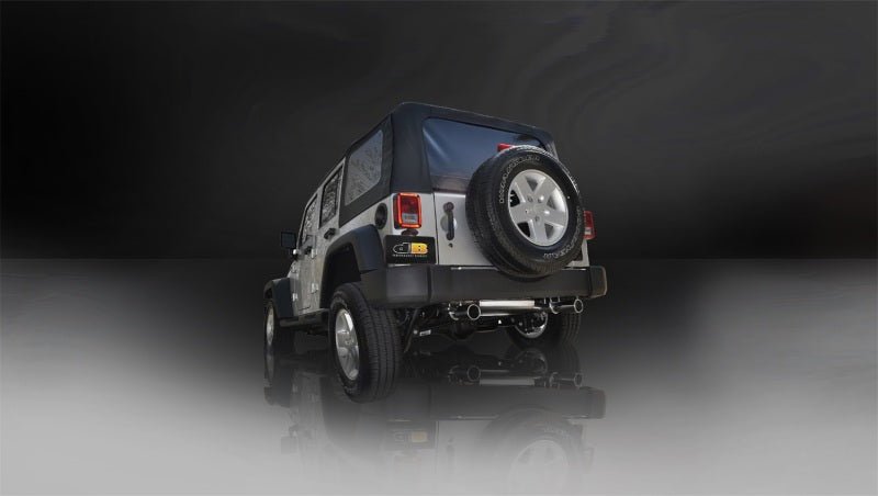 Corsa/dB Jeep 07-11 Wrangler 3.8L/12-14 Wrangler 3.6L Polished Sport Axle-Back Exhaust - Crew Original