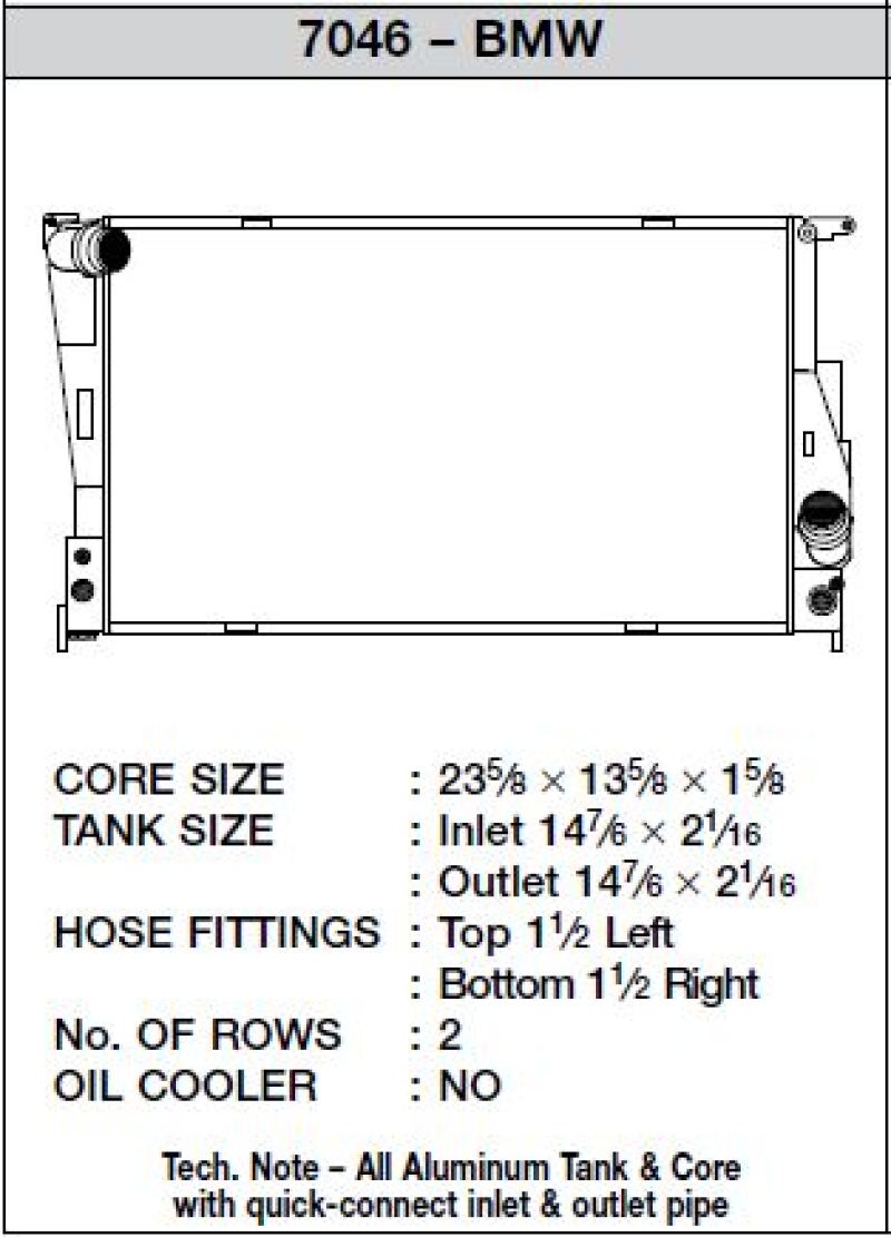 CSF 2011+ BMW 1 Series M / 07-11 BMW 335i / 2009+ BMW Z4 sDrive30i/Z4 sDrive35i (A/T Only) Radiator - Crew Original