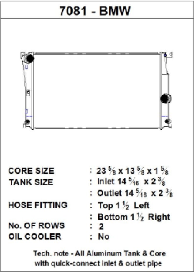 CSF BMW 2 Seires (F22/F23) / BMW 3 Series (F30/F31/F34) / BMW 4 Series (F32/F33/F36) A/T Radiator - Crew Original