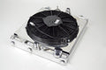 CSF Universal Half Radiator w/-16AN & Slip-On Fittings/12in SPAL Fan & Shroud - Crew Original