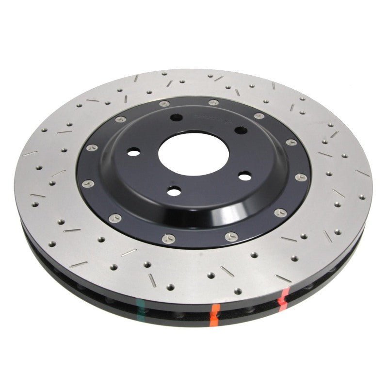 DBA 09+ Nissan GTR R-35 Rear Drilled & Slotted 5000 Series 2 Piece Rotor Assembled w/ Black Hat (Ava - Crew Original