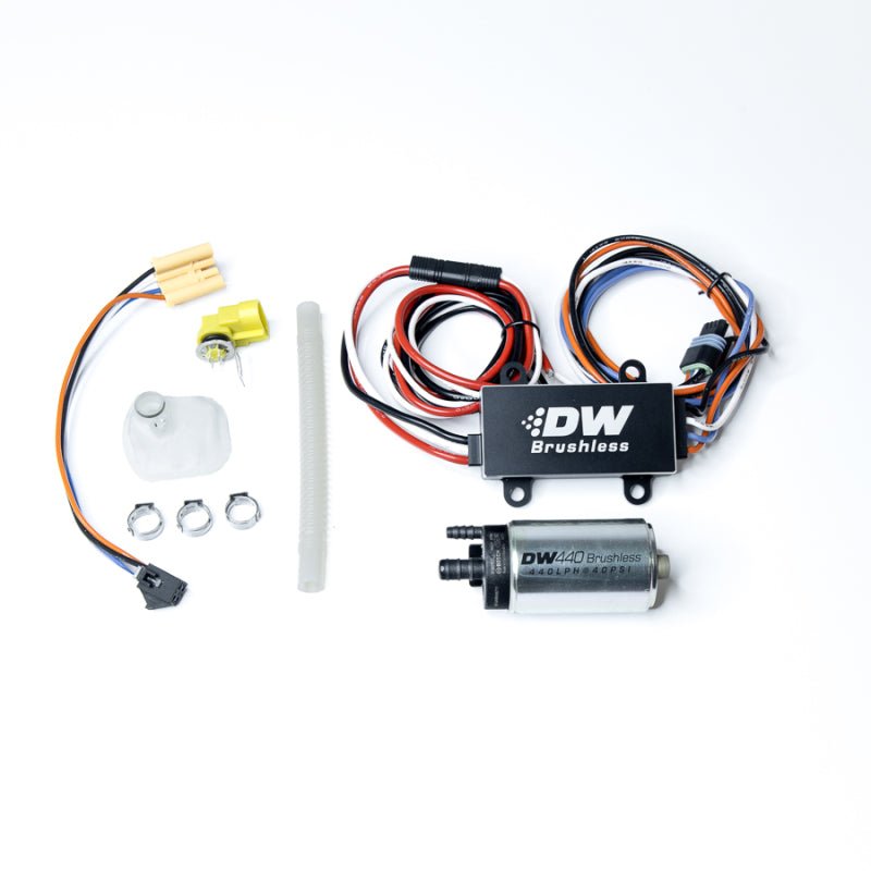 DeatschWerks 04-08 Mazda RX-8 440lph In-Tank Brushless Fuel Pump w/9-0904 Instl Kit/C102 Controller - Crew Original