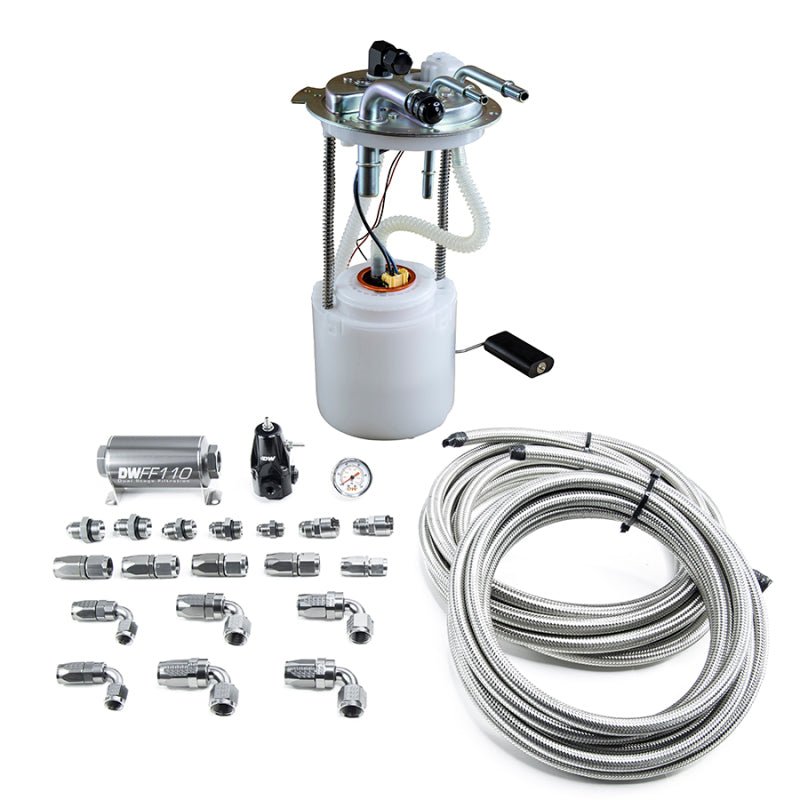 DeatschWerks 05-19 Yukon/Tahoe/Suburban DW400 Pump Module and Return SS CPE Plumbing Kit - Crew Original
