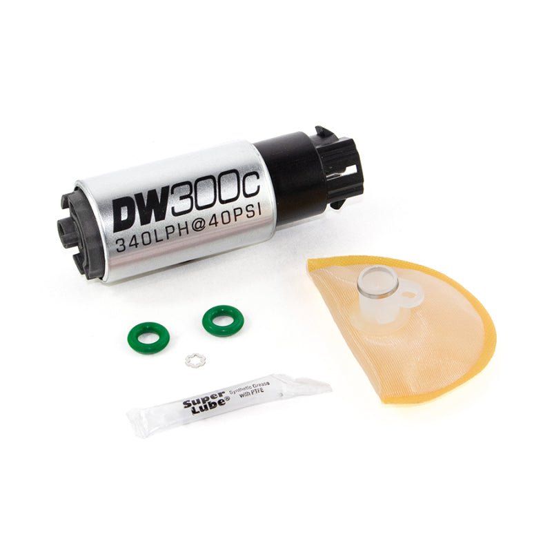 DeatschWerks 340lph DW300C Compact Fuel Pump w/ 08-14 WRX/ 08-15 STI Set Up Kit (w/ Mounting Clips) - Crew Original