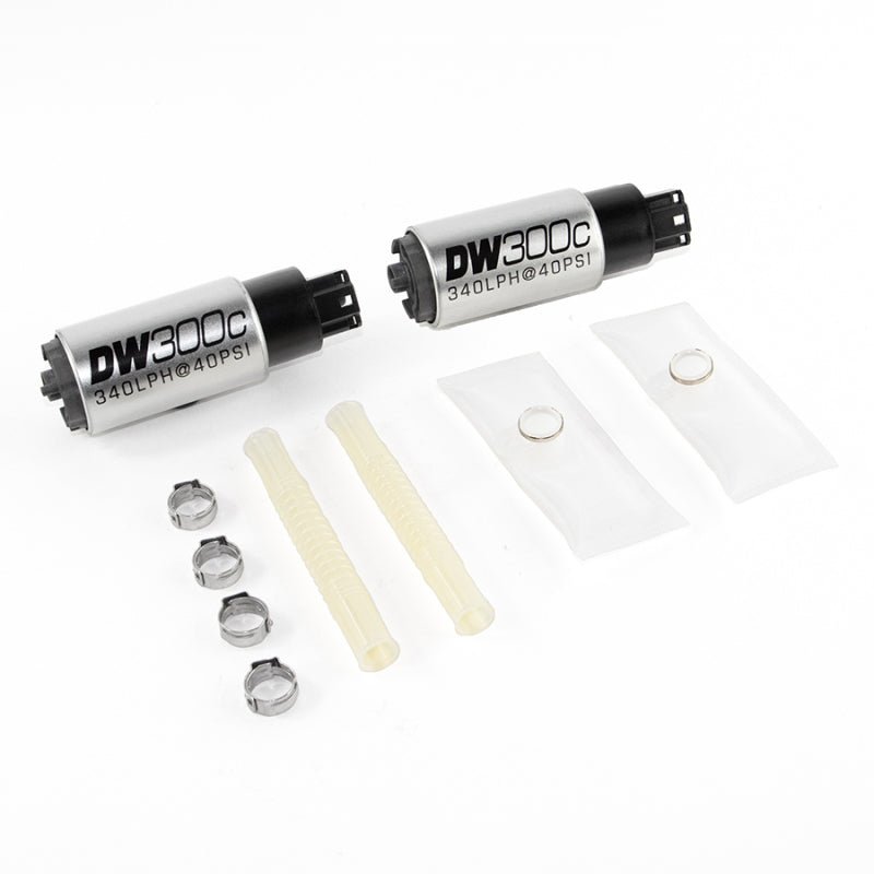 DeatschWerks 340lph DW300C Compact Fuel Pump w/ Install Kit 03-04 Ford Mustang Cobra (2 Pumps) - Crew Original